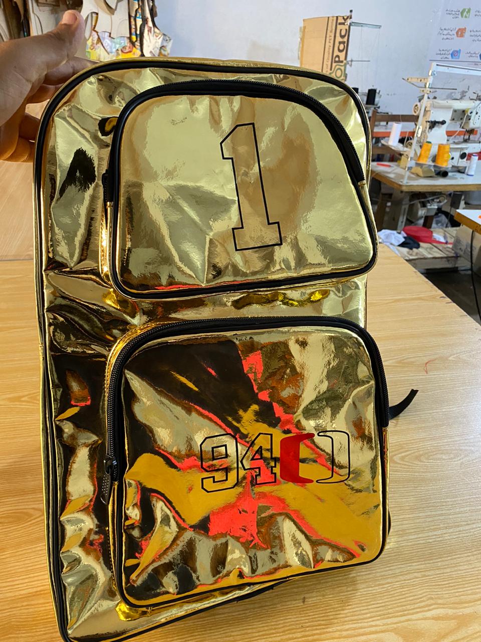 Gold Shiny Sports Backpack